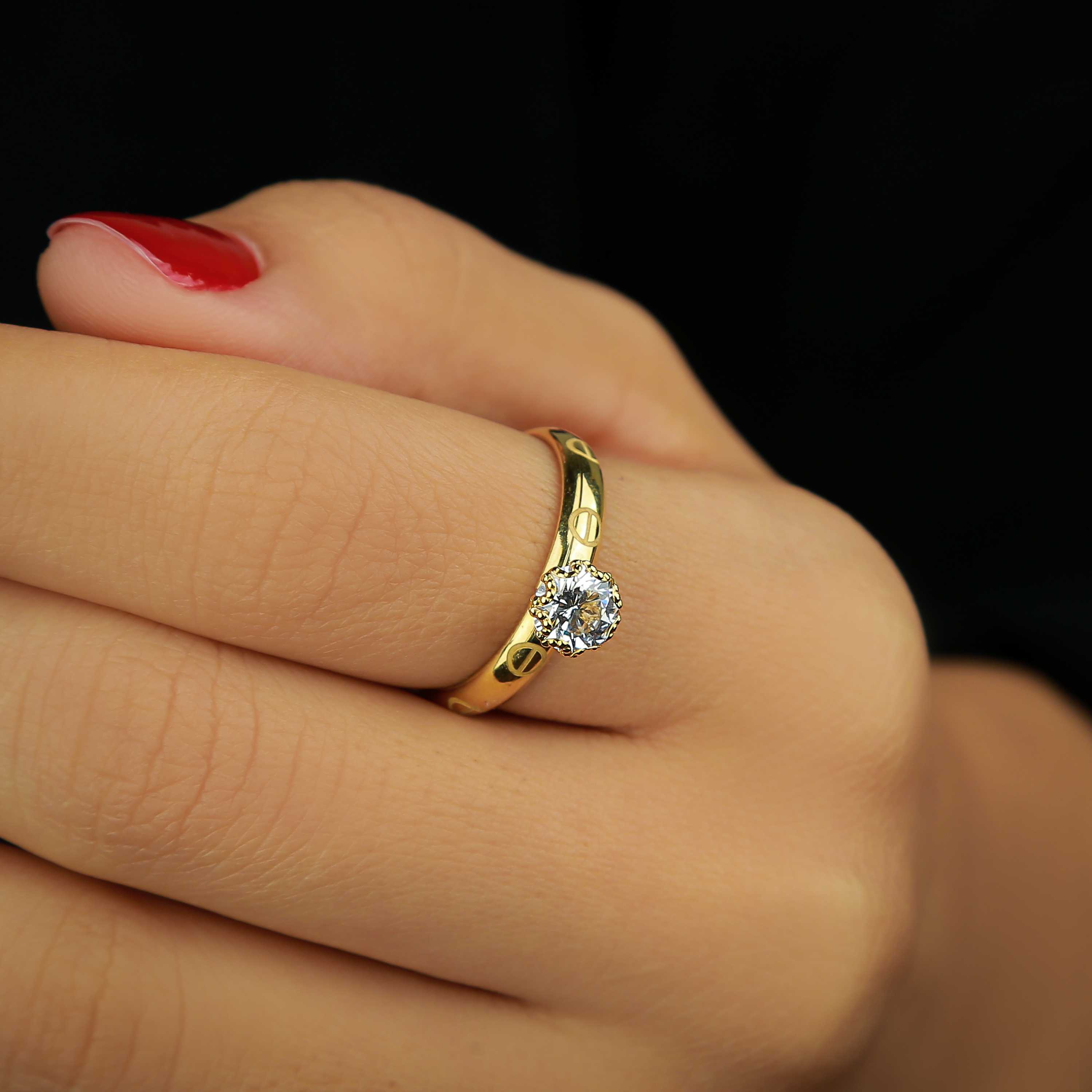 18 karat gold ring, Turkish made - (H-1284)